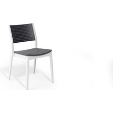 Novussi Segino Sandalye 4'lü Paket (Beyaz-Antrasit)
