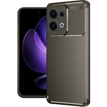 TeknoKapsül Oppo Reno 13 Pro Kılıf Auto Focus Karbon Kapak - Kahverengi