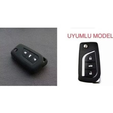 Stilix Garage Toyota Corolla Auris Yaris Avensis Silikon Anahtar Kılıfı Siyah Renk