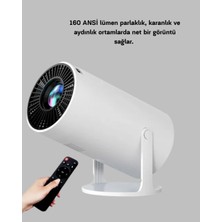 TeknoKapsül Kablosuz Bağlantılı Full Hd Ev Sinema Projeksiyonu 160 Ansı Lümen