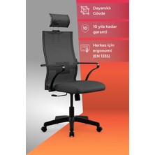 Metta Ergolife Sit AIR-180 Ofis Koltuğu | Yükseklik Ayarlı, Fileli, Boyun Destekli, Bilgisayar Sandalyesi - 696.61.51.222