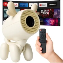 TeknoKapsül Geyik Tasarımlı Akıllı Projeksiyon Cihazı 4K Wifi Bluetooth Destekli