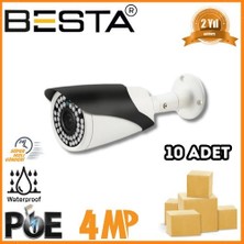 TeknoKapsül 4 Mp 42 LED Ip Poe Bullet Güvenlik Kamerası 10 Adet Koli