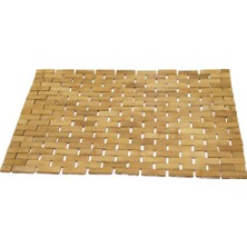 TeknoKapsül Dikdörtgen - Bambu Kaydırmaz Banyo Paspası 42X62CM