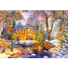 TeknoKapsül 1000 Parça Renkli Kış Temalı Festive Mansion Puzzle