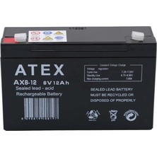 TeknoKapsül Atex Ax6-12 6V 12AH Akü