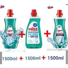 Miss + Vatan Çamaşır Makinesi Deterjanı Arap Sabunu Soda Olus 1500ML x 3lü