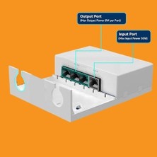TeknoKapsül 4 Port Outdoor Poe Extender 1 Giriş 3 Çıkış, Ieee 802.3AF/AT Mini 4 Kanal Poe Tekrarlayıcı IP66 Su Geçirmez