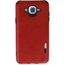 TeknoKapsül Newface Samsung Galaxy J7 Kılıf Loop Deri Silikon - Kırmızı