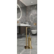 Titanium Design Ayaklı Wc Kağıtlık ve Fırçalık Seti
