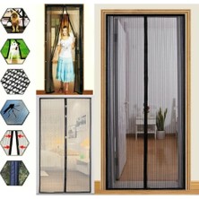 TeknoKapsül Pratik Manyetik Mıknatıslı Siyah Kapı Sinekliği Tülü 90 x 210 cm