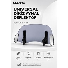 Sulaite Motosiklet Scooter Deflektör Rüzgarlık Dikiz Aynalı Universal Asansörlü Ayarlanabilir Füme 29X14