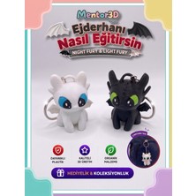 Mentor 3D Store Dişsiz & Işığın Öfkesi Anahtarlık Seti Ejderhanı Nasıl Eğitirsin Gecenin Öfkesi Toothless Light Fury