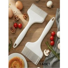 Elfnur 21 cm Isıya Dayanıklı Silikon Yağ Fırçası 9cm | Geniş Sos, Yumurta ve Izgara Fırçası Ekru