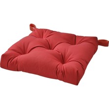 IKEA Kırmızı Sandalye Minderi 35X38 cm - Yumuşak Dolgulu Modern Ergonomik Rahat Oturak Kılıflı