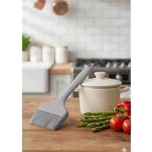 Elfnur 21 cm Isıya Dayanıklı Silikon Yağ Fırçası 9cm | Geniş Sos, Yumurta ve Izgara Fırçası