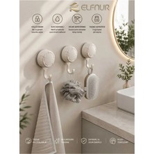 Elfnur 3 Adet Askı Vakumlu Asma Özelliği Tekrar Kullanılabilen Kendinden Yapışkan Banyo Mutfak Askısı
