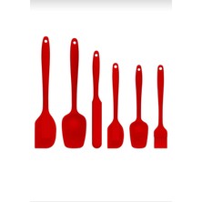 Elfnur 6lı Takım Yanmaz Yapışmaz Mutfak Pasta Slikon Yumurta Fırçası Kaşık Bıçak Spatula Seti