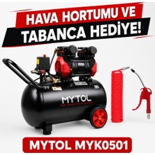 Mytol MYK0501 50 Lt Yağsız Kompresör 1,5 Hp 8 Bar Hortum ve Tabanca Hediyeli