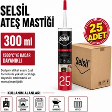 Selsil Arge Toptan Ateş Mastiği 1500 Dereceye Kadar Dayanıklı  300 ml 25 Adet