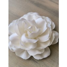 Karan Tuhafiye Broş/İğneli Çift Katlı Kumaş Çiçek Broş (10 cm)
