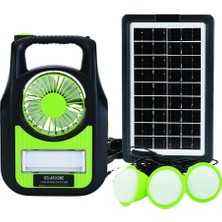 TeknoKapsül Gold Silver GS-909 Bluetooth Radyo USB Güneş Paneli Dahil Solar Enerjili 3 Ampullü Şarjlı Spot Fener