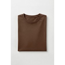 Kiagu T-Shirt Erkek Çocuk Basic Mokko Tişört Uzun Kollu %100 Pamuk Bisiklet Yaka Baskısız Tshirt