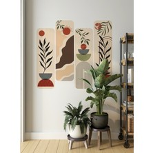 S Digital Bohem Tarzı 4'lü Dekoratif Duvar Sticker Seti – 27X90 cm – Salon, Mutfak ve Antre Uyumlu - Kendinden Yapışkanlı Mat Pvc Folyo