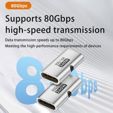 TeknoKapsül 80GBPS Usb-C Dişi - Dişi Adaptör, 240W Pd3.1 Hızlı Şarj, 16K@60Hz Görüntü Aktarımı, Alüminyum Alaşımlı Tip-C Dişi Konnektör Uzatıcı - Siyah Otgff