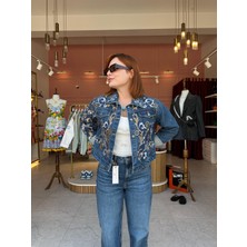 Jasminurgancy Özel Tasarım Gold Silver Detaylı Denim Ceket
