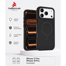 Premium iPhone 17 Pro ve 18 Pro Uyumlu M-Safe Manyetik Silikon Kılıf – Kamera Korumalı, Yumuşak Dokulu Darbe Emici Telefon Kılıfı, Siyah