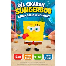 Open City Süngerbob Dil Çıkaran Süper Esnek Sıkılabilir Uzayan Çocuk Oyuncak Figürü 12 cm