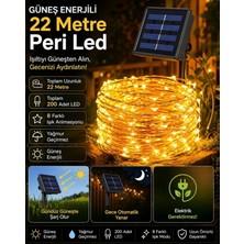 Newnet Güneş Enerjili 200 LED Peri Işık, Bahçe ve Balkon Dekorasyon Için Aydınlatma 22 Metre Solar LED