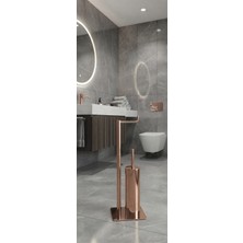 Titanium Design Ayaklı Wc Kağıtlık ve Fırçalık Seti