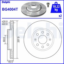 Fren Diski (Çiftli Paket) Ön Fiat Punto Evo (199_) 1.3 D Multijet 2008-2012 Delphi Del BG4004T