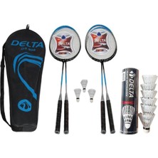 Delta 4 Adet Badminton Raketi + Badminton Çantası + 9 Adet Badminton Topu Seti