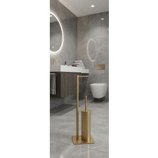 Titanium Design Ayaklı Wc Kağıtlık ve Fırçalık Seti