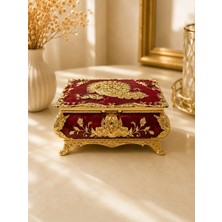 Rasha Collection Altın Detaylı Işlemeli Vintage Takı Kutusu