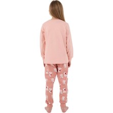 Queen Kids  Kız Çocuk Kuzulu  Pijama Takımı Somon