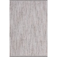 Rugzella Açık Gri Modern Düz Renk Benekli Dokulu Salon Halısı Halı