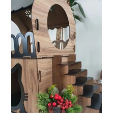 Ahşap Kedi Evi - Teraslı, Iki Katlı, L Boy