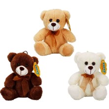 Nur Store 0998 Sun-Jhn-Pff-Sk Peluş Ayı Oturan Kurdeleli 21CM 2r