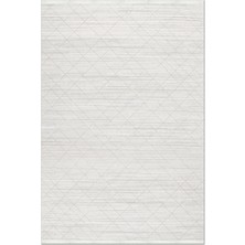 Rugzella Acacia Krem Modern Geometrik Baklava Desenli Püsküllü Halı