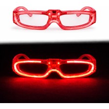 Nur Store Kırmızı LED Işıklı Parti Gözlüğü 3 Modlu – Glow &amp; Gece Eğlence Gözlüğü