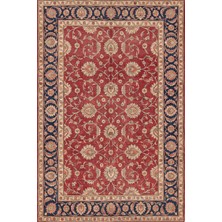Rugzella Willow Kırmızı Lacivert Madalyonlu Klasik Desen Etnik Vintage Yıkanabilir Halı