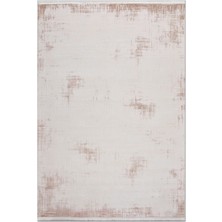 Rugzella Krem Pudra Pembe Soyut Desenli Modern Eskitme Halı