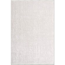 Rugzella Myrtle Krem Modern Soyut Desenli Kabartma Dokulu Makine Halısı Halı
