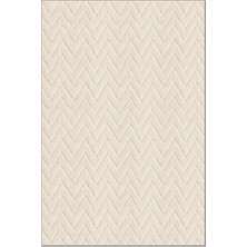Rugzella Krem Bej Boho Geometrik Zigzag Desenli Kabartmalı Dokuma Halı