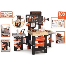 Nur Store 7600360726 Smoby Black+Decker Mega Werkbank Center- Mega Tamir Masası Tezgahı Oyun Seti +3 Yaş