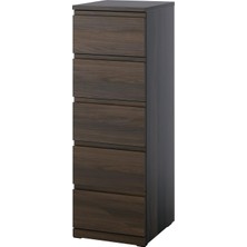 IKEA Modern Kahverengi 5 Çekmeceli Şifonyer 40X50X120 cm - Yatak Odası Kaliteli Dolap - Şık Depolama Çözümü